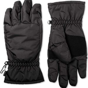 NWT Isotoner Signature Mens Black Fleece Thermal Warm Winter Gloves WATERPROOF